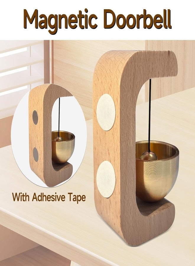 Windwarrior Wooden Door Chime with Brass Bell | Vintage Wall Hanging Door Bell for Home Entrance | Handmade Decorative Dopamine Wind Chime for Positive Vibes & Good Luck | Indoor Outdoor Use - Image 2
